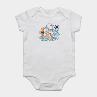 TB Line Drawing Surfer Baby Bodysuit